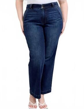 NEW JUDY BLUE women's high waist wide leg jeans in blue